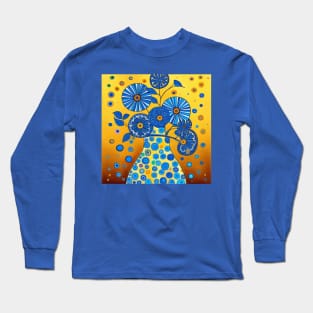 Cute Abstract Flowers, Slightly Confused Still Life Painting Long Sleeve T-Shirt